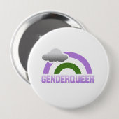 GENDERQUEER RAINBOW RONDE BUTTON 4,0 CM (Voorkant /achterkant)