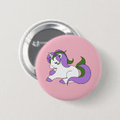 Genderqueer unicorn ronde button 5,7 cm (Voorkant /achterkant)