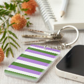 Genderqueer Vlag Sleutelhanger (Voorkant Rechts)