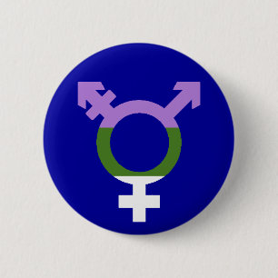 Genderqueer Vlag Trans Symbool Ronde Button 5,7 Cm