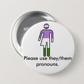 Genderqueer Zij/Them Pronoun Button (Voorkant /achterkant)