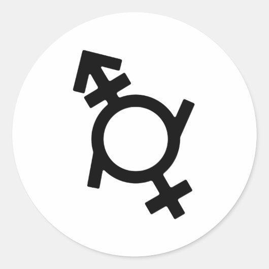 Gendervloeibaar Androgyne Vrouw Gendersymbool Ronde Sticker (Voorkant)