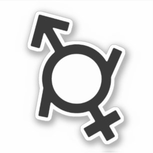Gendervloeibaar Vrouw en mannelijk geslacht symboo Sticker