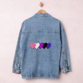 Gendervloeibaarheidspridvlag met hart denim jacket (Hangar)