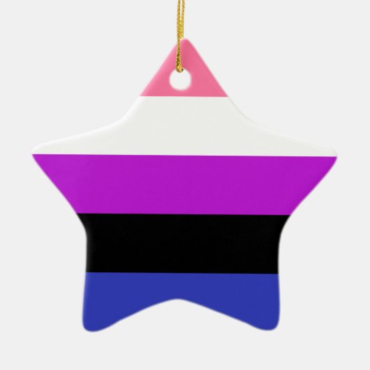 Gendervloeide Pride Flag Keramisch Ornament (Voorkant)