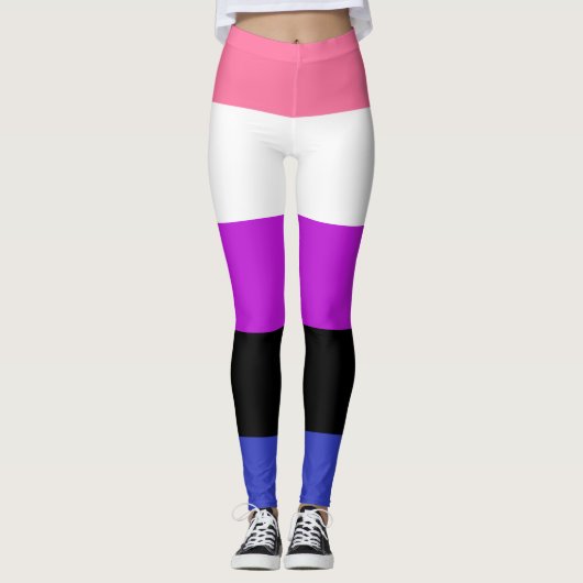 Gendervloeide Pride Flag Leggings (Voorkant)