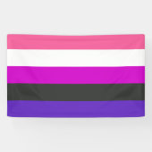 Gendervloeide Pride Flag Spandoek (Horizontaal)