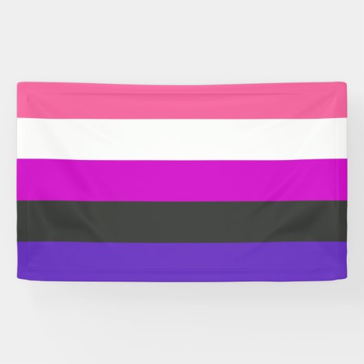 Gendervloeide Pride Flag Spandoek (Horizontaal)