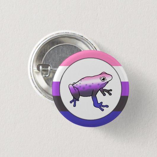 Gendervloeide Pride Frog Pin Ronde Button 3,2 Cm (Voorkant /achterkant)