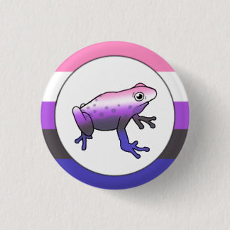 Gendervloeide Pride Frog Pin Ronde Button 3,2 Cm