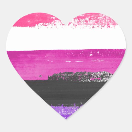 Gendervloeide Pride Paint Hart Sticker (Voorkant)