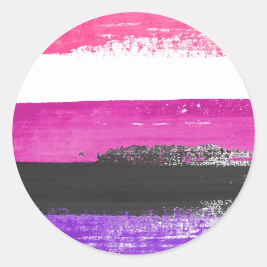 Gendervloeide Pride Paint Ronde Sticker (Voorkant)