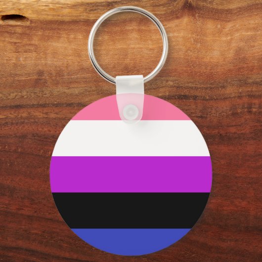 Gendervloeiing vlag-toetsencombinatie sleutelhanger (Voorkant)