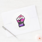 Gendervloeiprotestlijst Ronde Sticker (Envelop)