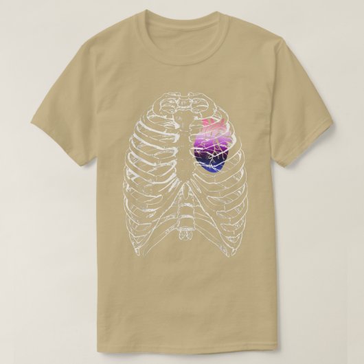 Gendervloeistofanatomische hartribcage Queer Pride T-shirt (Design voorkant)