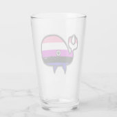 Gendervloeistofangstig, maar geperste walvis glas (Achterkant)