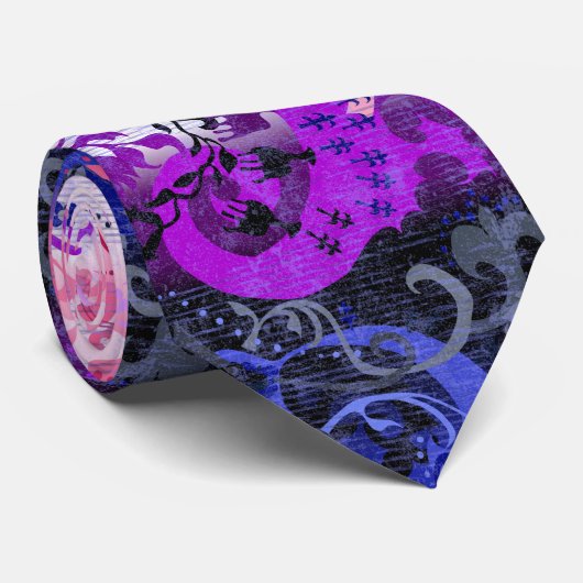 Gendervloeistofdragon Damask - Gendervloeide Pride Stropdas (Opgerold)