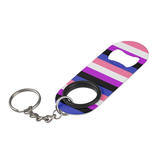 Gendervloeivlag Mini Flessenopener (Voorkant Gekanteld)