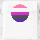 Gendervloeivlag Ronde Sticker (Tas)