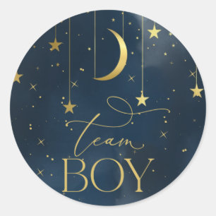 Gendervrije Sticker, Team Boy Navy Blue Sticker