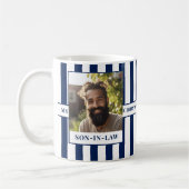 Gendre, Nom, Message, Photo, Mug Stripe C41 (Gauche)