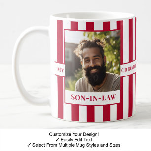 Gendre, Nom, Message, Photo, Mug Stripe C81