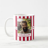 Gendre, Nom, Message, Photo, Mug Stripe C81 (Gauche)