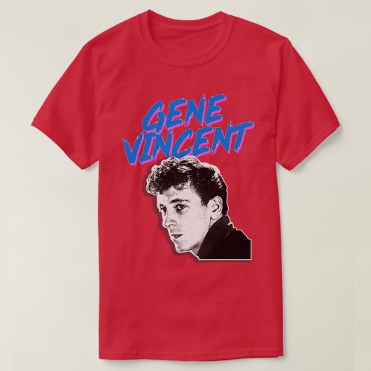 Gene Vincent Retro Grafisch Ontwerp T-shirt (Design voorkant)