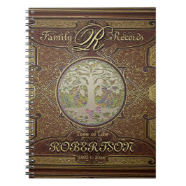 Genealoge familie boom Gold  look Notitieboek