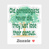 Genealogen verliezen hun census vinyl sticker (Vel)