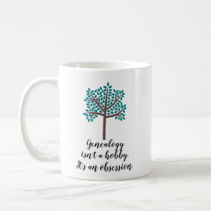 Genealogie is geen hobby. koffiemok