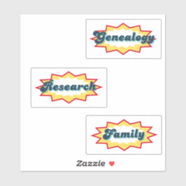 Genealogie, Onderzoek, Familie, stripboek pop desi Sticker