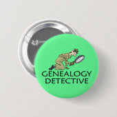Genealogie Privé rechercheur Ronde Button 5,7 Cm (Voorkant /achterkant)