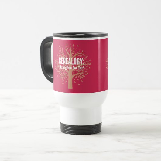 Généalogie Tourisme Mug (Rose) (Devant gauche)