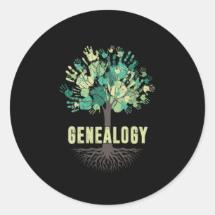 Genealogie Tree Hand Family Tree Historian Gift Ronde Sticker