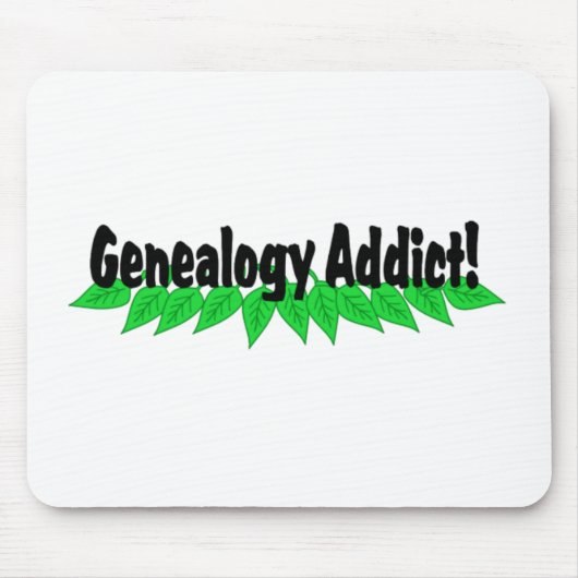 Genealogie verslaafde Mousepad Mousemat Muismat (Voorkant)