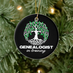 Genealogist in opleiding Grappige genealogie Boom Keramisch Ornament