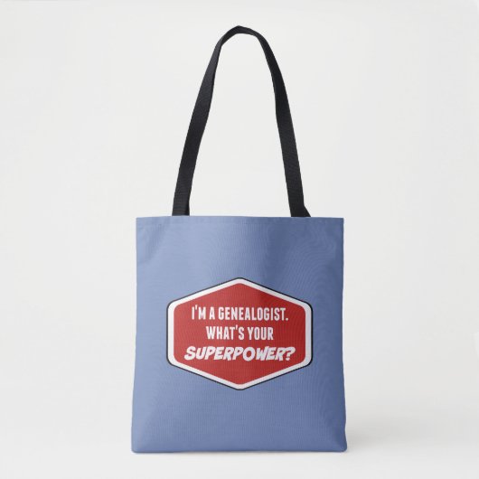 Genealogist Superpower Custom Blue Canvas tas (Voorkant)
