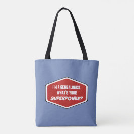 Genealogist Superpower Custom Blue Canvas tas