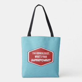 Genealogist Superpower Custom Blue Canvas tas