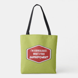 Genealogist Superpower Custom Green Canvas tas