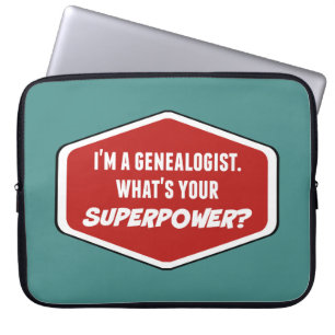 Genealogist Superpower Custom Laptop Slaaf Sleeve
