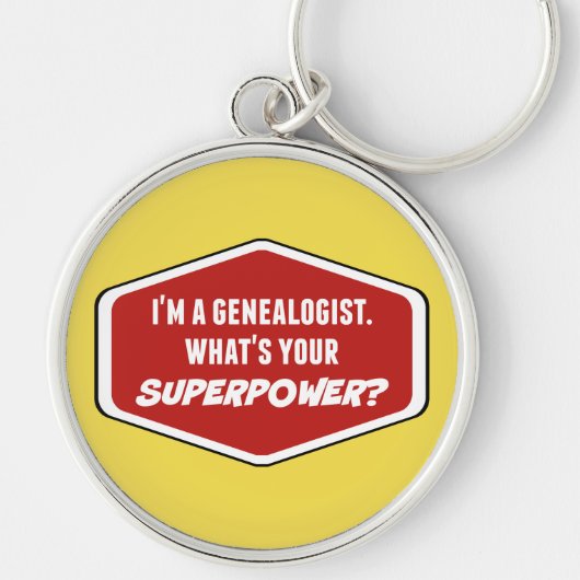 Genealogist Superpower Sleutelhanger (Voorkant)