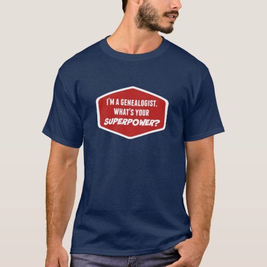 Genealogist Superpower T-Shirts (Voorkant)