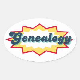 Genealogy Sticker, comic book pop design Ovale Sticker