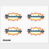 Genealogy Sticker, comic book pop design Ovale Sticker (Vel)