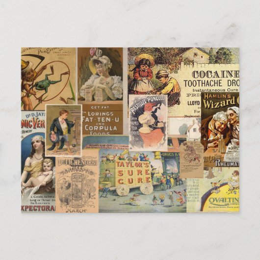 geneeskrachtige collage briefkaart (Voorkant)