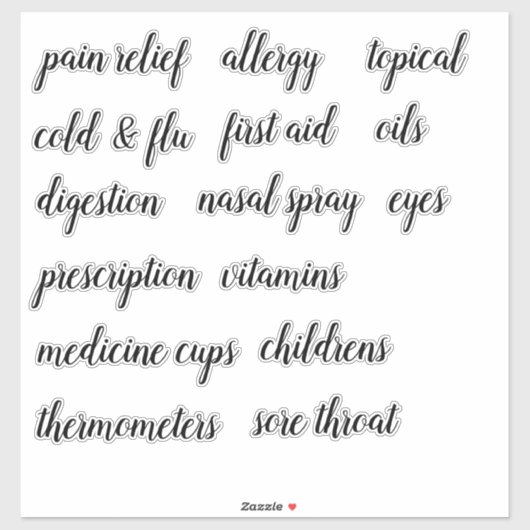 Geneeskunde Kabinet Organisatie Script Label Stick (Vel)