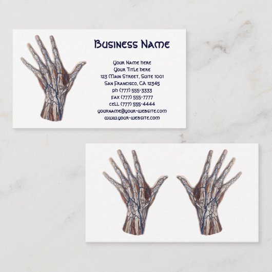  geneeskunde, menselijke anatomiehandschoenen visitekaartje (Voorkant / Achterkant)
