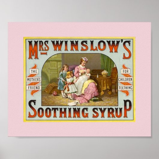 geneeskunde mevrouw Winslow's 1845 Poster (Voorkant)